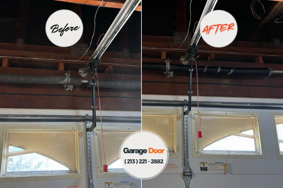 Before and after: garage door repair Salunga, PA